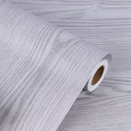 Öntapadós fóliatekercs furnér tapéta ezüstszürke tölgyfa 1,22x50m