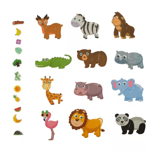 Magnetic articol magnetic szafari animale 47 piese.