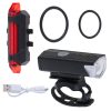 LED kerékpárlámpa hátsó-első szett USB