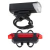 LED kerékpárlámpa hátsó-első szett USB