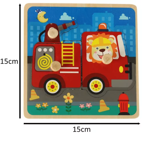 Lemn puzzle sortator stație de pompieri puzzle