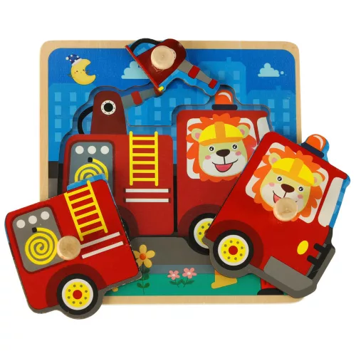 Lemn puzzle sortator stație de pompieri puzzle