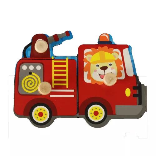 Lemn puzzle sortator stație de pompieri puzzle