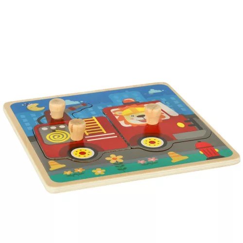 Lemn puzzle sortator stație de pompieri puzzle