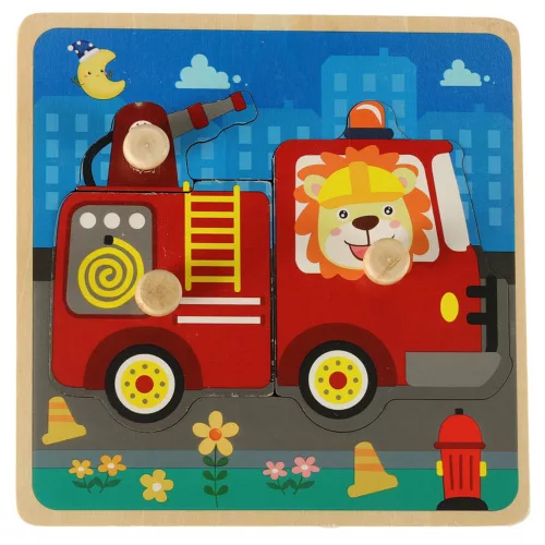 Lemn puzzle sortator stație de pompieri puzzle