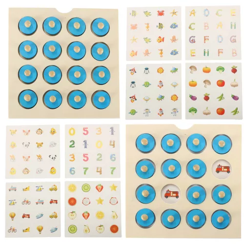 Montessori articol Joc de societate, lemn puzzle set, 4 card