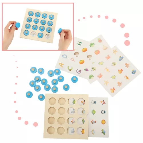 Montessori articol Joc de societate, lemn puzzle set, 4 card