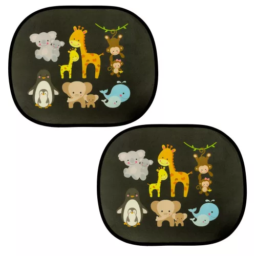 Statikus parasolar mașină fereastrăhusă cu animale, 2 piese set