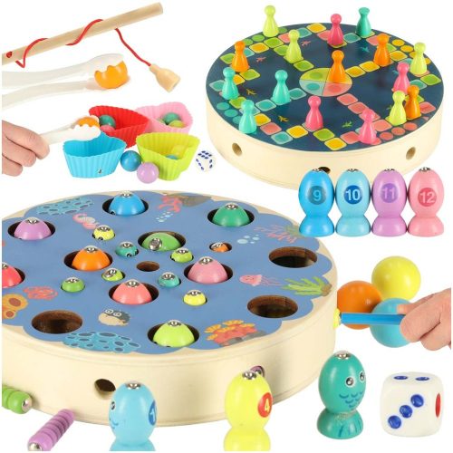 Családi játék hal hernyóhorgászat montessori
