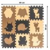 Habshivacs puzzle szőnyeg gyerekeknek 9 db. bézsbarna-fekete 85cm x 85cm x 1cm