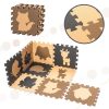 Habshivacs puzzle szőnyeg gyerekeknek 9 db. bézsbarna-fekete 85cm x 85cm x 1cm
