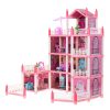 Babaház villa rózsaszín DIY 4 szintes bútorokkal