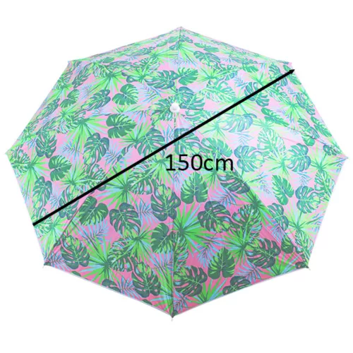 Állítható kerti napernyő, összecsukható, 150 cm, levelekkel, UV védelemmel