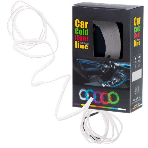 LED környezeti világítás autóhoz / autó USB / 12V szalag 5m fehér