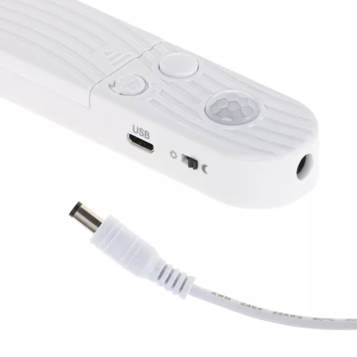 Elemmel működő LED szalag USB mozgásérzékelővel, 2 méteres meleg fehér fénnyel