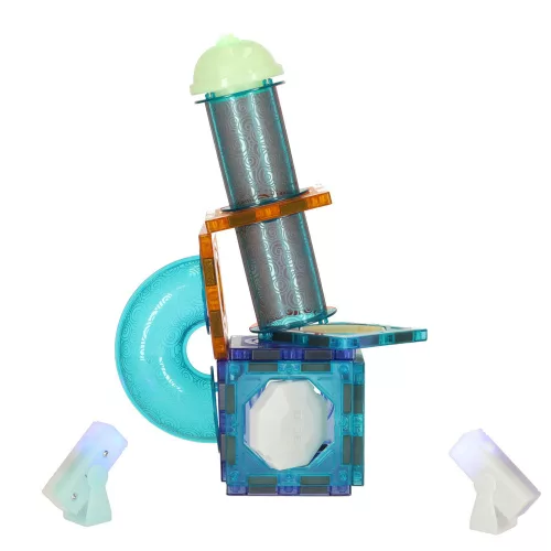 Magnetic cub de construcție marmură teren de mingi, luminos, 49 piese