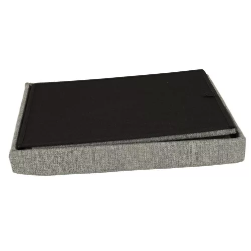 pliabil puff depozitare, articol deschizabil, cu suport pentru picioare, gri, 38x38x38cm