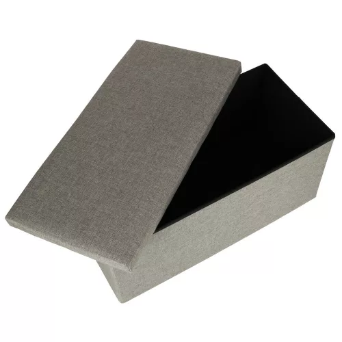 pliabil puff depozitare, articol și cu suport pentru picioare, mare gri, 76x38x38cm