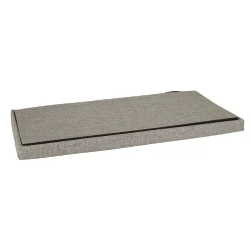 pliabil puff depozitare, articol și cu suport pentru picioare, mare gri, 76x38x38cm