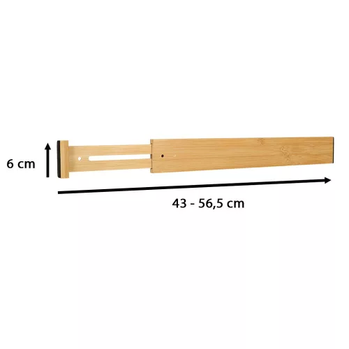 Fiókrendszerező, bambuszból állítható elválasztó evőeszközöknek és szerszámoknak, 56 cm, 1 darab