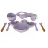 Szilikon tányérok gyerekeknek, csecsemőknek, rákoknak, 9 darabos készlet, lila