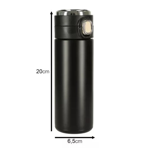 Termosz cană cu cioc de turnare, LED termosz, 350ml negru