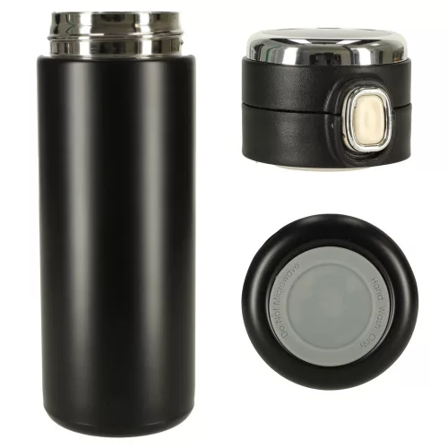 Termosz cană cu cioc de turnare, LED termosz, 350ml negru