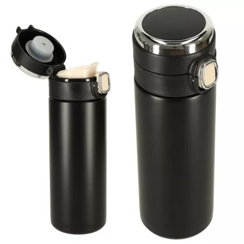 Termosz cană cu cioc de turnare, LED termosz, 350ml negru