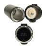 Termikus bögre szájkosárral LED termosz 420ml fekete