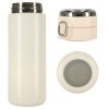 Termikus bögre szájkosárral LED termosz 420ml bézs színben