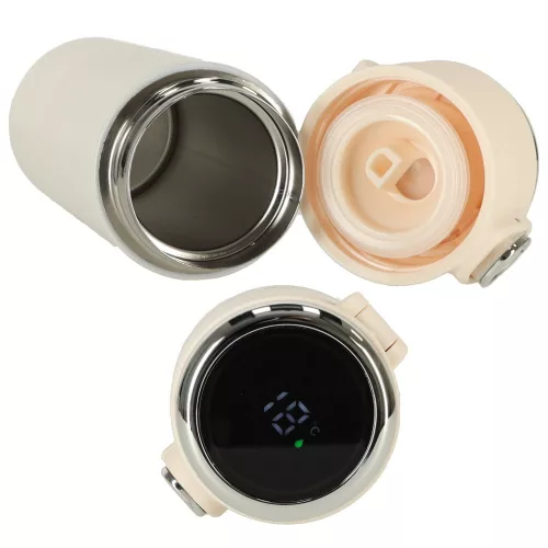 Termosz cană cu cioc de turnare, LED termosz, 350ml, bej