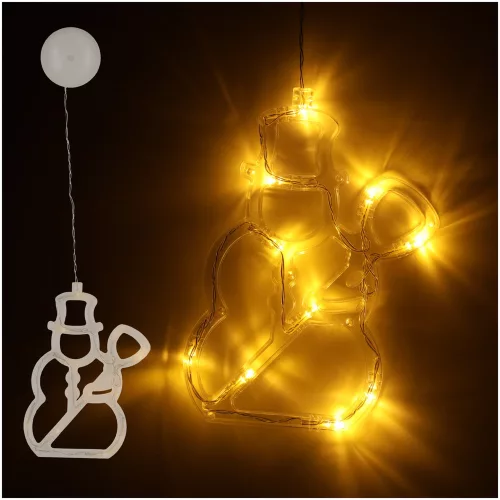 LED lámpák függő karácsonyi ablakdísz hóember 49cm tapadókorong 10 LED