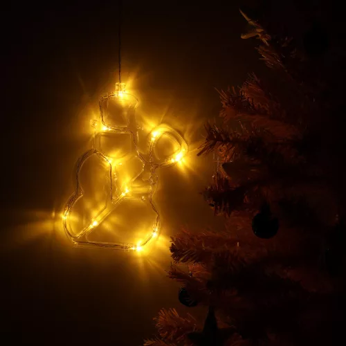 LED lámpák függő karácsonyi ablakdísz hóember 49cm tapadókorong 10 LED