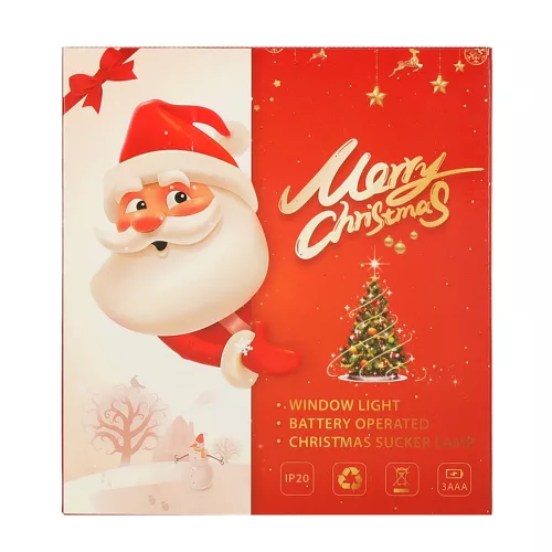 LED lámpák függő karácsonyi ablakdísz hóember 49cm tapadókorong 10 LED
