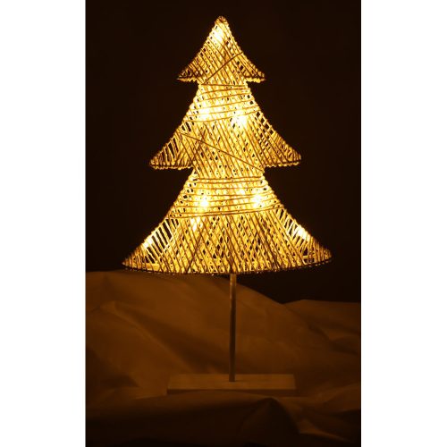 Álló karácsonyfadísz 39cm 10LED meleg sárga elemes karácsonyfa 39cm