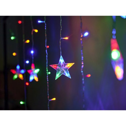 LED rénszarvas függönylámpák 2,5 m 138 LED több színben