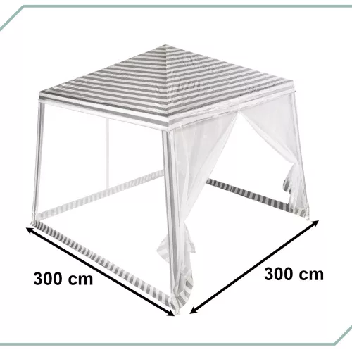 Kerti pavilon, kereskedelmi partisátor, pavilon szúnyoghálóval, fehér 3 x 3 m