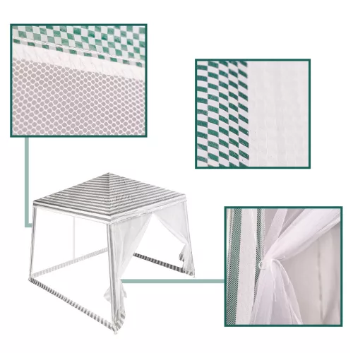 Kerti pavilon, kereskedelmi partisátor, pavilon szúnyoghálóval, fehér 3 x 3 m