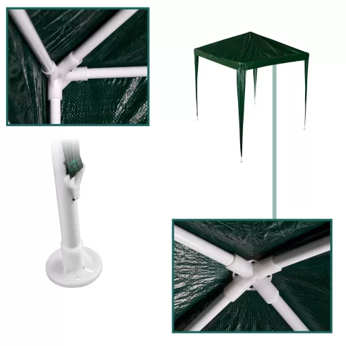 Kerti pavilon, kereskedelmi partisátor, zöld pavilon 2 x 2 m