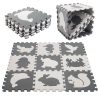 Habshivacs puzzle szőnyeg gyerekeknek 9 db. fekete-ecru