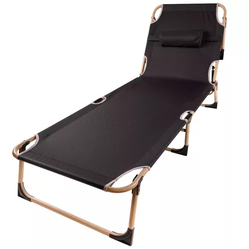 LUARO pliabil pat de camping, kenu, reglabil, 193 cm, gri