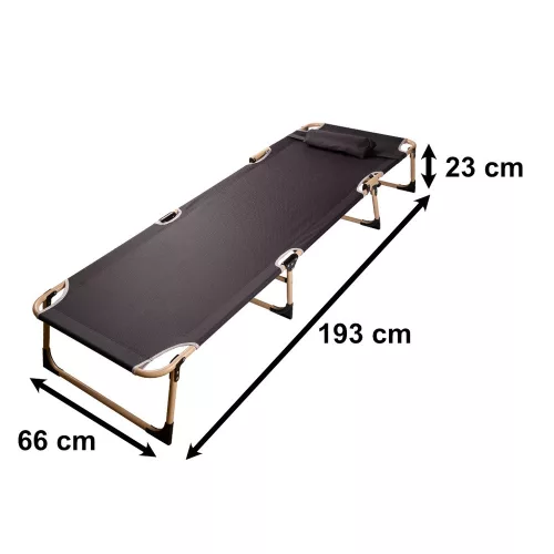 LUARO pliabil pat de camping, kenu, reglabil, 193 cm, gri