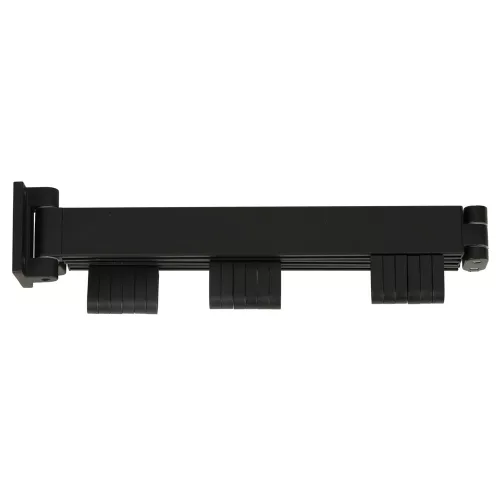 Ruhaszárító állvány, falra szerelhető, összecsukható, teleszkópos, fekete, 18 akasztó, 123 cm