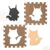 Gyermek habszivacs szőnyeg puzzle 9el. bézs-barna fólia