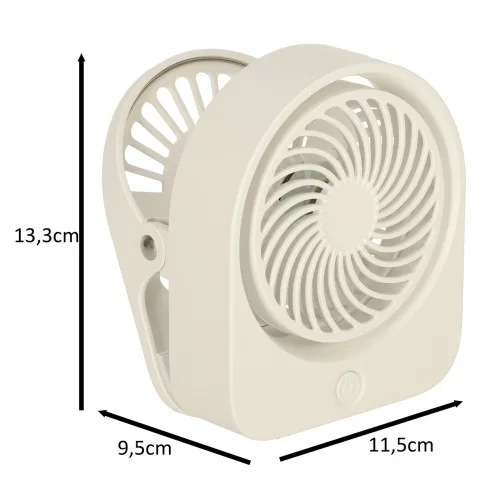 masăi ventilator csipesszel, cablu fără, USB accesoriu, 3 accesoriu, 11,5 cm alb