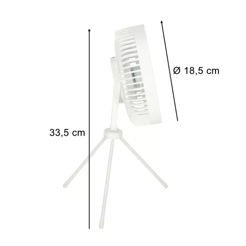 masăi ventilator, cablu fără articol, USB, telecomandă, cu lampă, 4 accesoriu, 18 cm alb