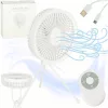 masăi ventilator, cablu fără articol, USB, telecomandă, cu lampă, 4 accesoriu, 18 cm alb