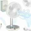 masăi ventilator, portabil cablu fără USB ventilator cu acumulator, reglabil, 4 accesoriu, LED, 38 cm alb