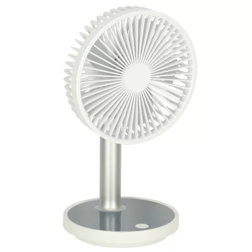 masăi ventilator, portabil cablu fără USB ventilator cu acumulator, reglabil, 4 accesoriu, LED, 38 cm alb