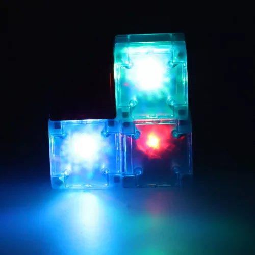 Magnetic cuburi de construcție, luminos baterii, 3D figurine, 64 buc.